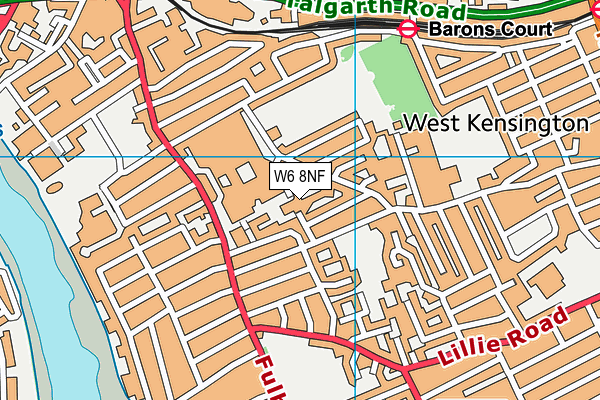 W6 8NF map - OS VectorMap District (Ordnance Survey)