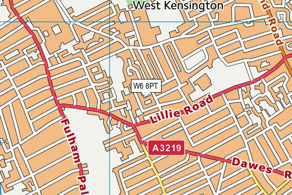 W6 8PT map - OS VectorMap District (Ordnance Survey)