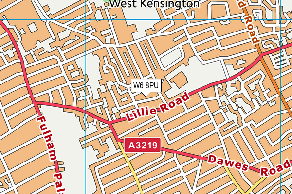 W6 8PU map - OS VectorMap District (Ordnance Survey)