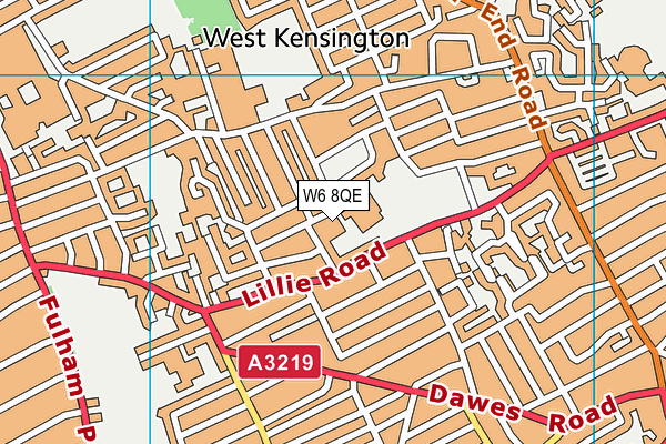 St Augustine's RC Primary School map (W6 8QE) - OS VectorMap District (Ordnance Survey)