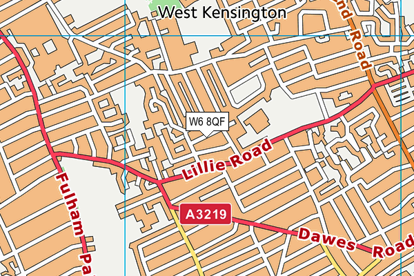 W6 8QF map - OS VectorMap District (Ordnance Survey)