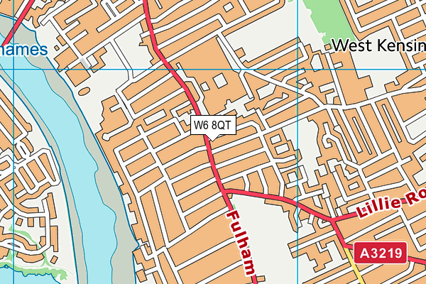 W6 8QT map - OS VectorMap District (Ordnance Survey)