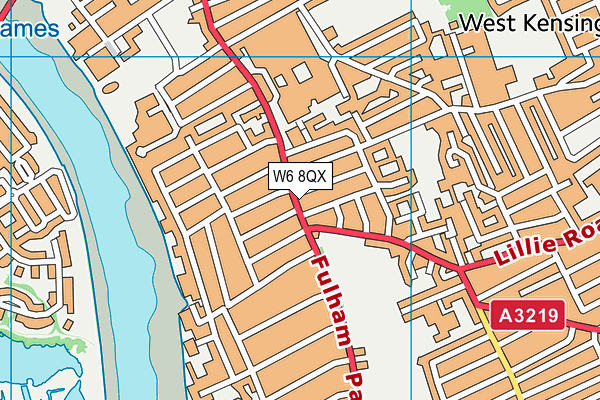 W6 8QX map - OS VectorMap District (Ordnance Survey)