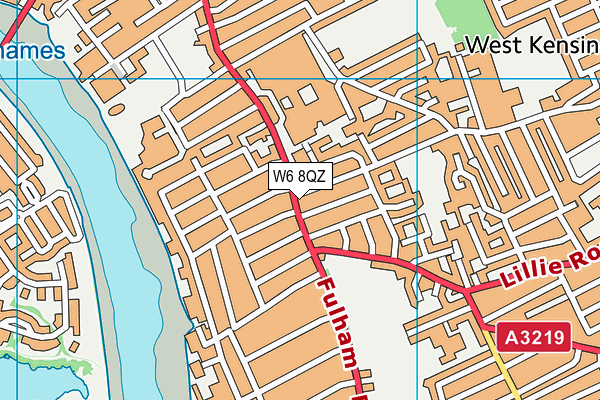 W6 8QZ map - OS VectorMap District (Ordnance Survey)