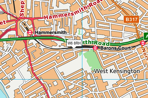 W6 8RH map - OS VectorMap District (Ordnance Survey)