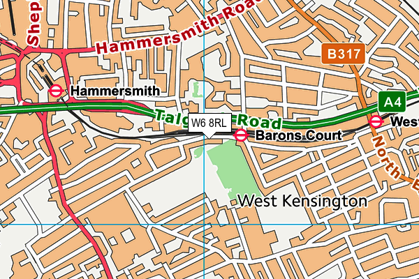 W6 8RL map - OS VectorMap District (Ordnance Survey)