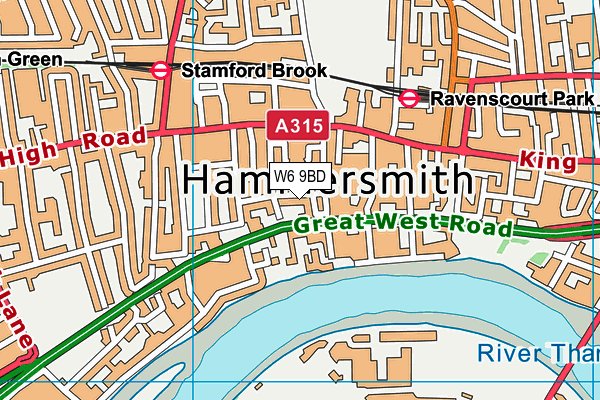 W6 9BD map - OS VectorMap District (Ordnance Survey)