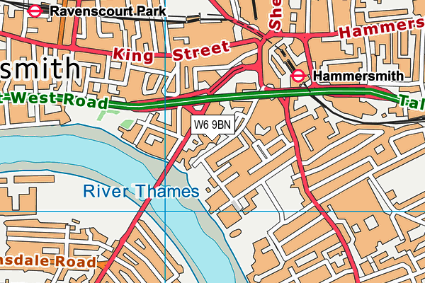W6 9BN map - OS VectorMap District (Ordnance Survey)