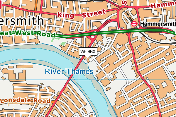 W6 9BX map - OS VectorMap District (Ordnance Survey)