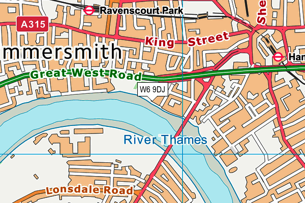 W6 9DJ map - OS VectorMap District (Ordnance Survey)