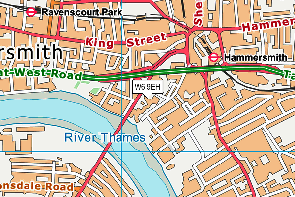 W6 9EH map - OS VectorMap District (Ordnance Survey)