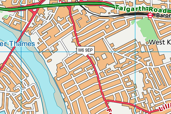 W6 9EP map - OS VectorMap District (Ordnance Survey)