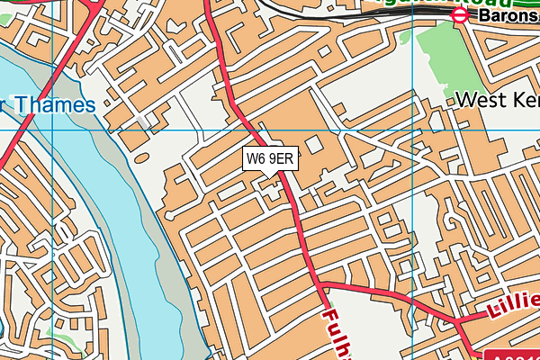 Kensington Wade map (W6 9ER) - OS VectorMap District (Ordnance Survey)