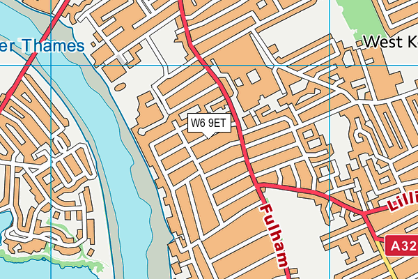 W6 9ET map - OS VectorMap District (Ordnance Survey)