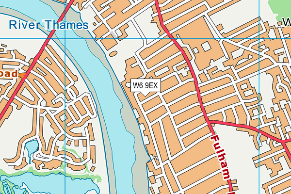 W6 9EX map - OS VectorMap District (Ordnance Survey)
