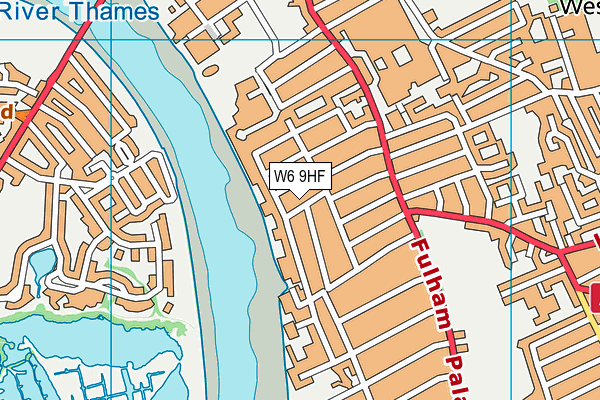 W6 9HF map - OS VectorMap District (Ordnance Survey)