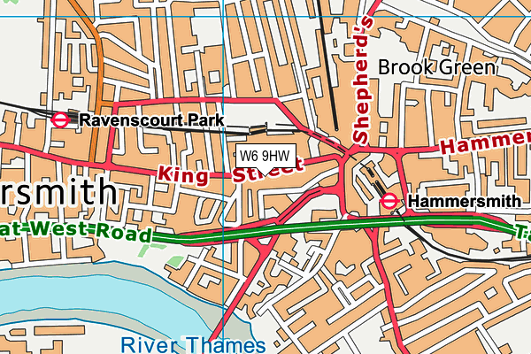 W6 9HW map - OS VectorMap District (Ordnance Survey)