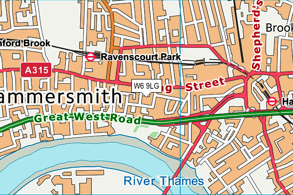 W6 9LG map - OS VectorMap District (Ordnance Survey)