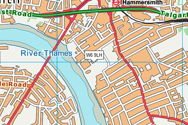 W6 9LH map - OS VectorMap District (Ordnance Survey)