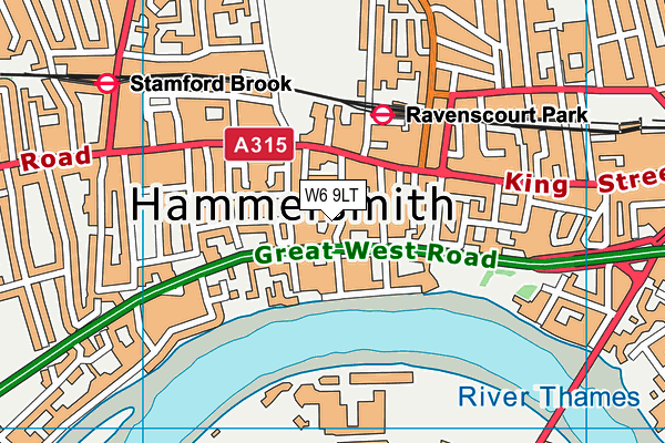 W6 9LT map - OS VectorMap District (Ordnance Survey)