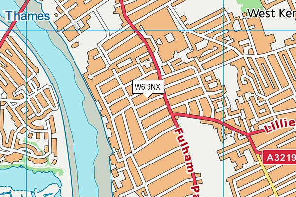 W6 9NX map - OS VectorMap District (Ordnance Survey)