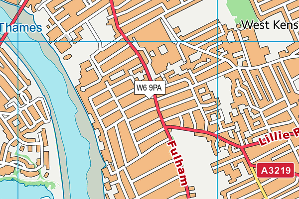 W6 9PA map - OS VectorMap District (Ordnance Survey)