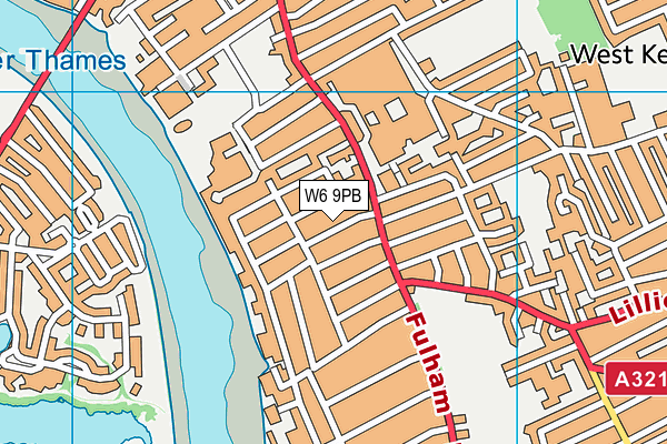 W6 9PB map - OS VectorMap District (Ordnance Survey)