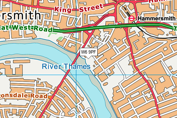 W6 9PF map - OS VectorMap District (Ordnance Survey)