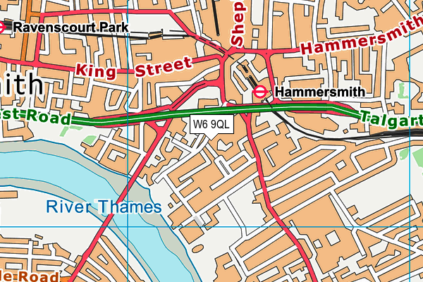 W6 9QL map - OS VectorMap District (Ordnance Survey)