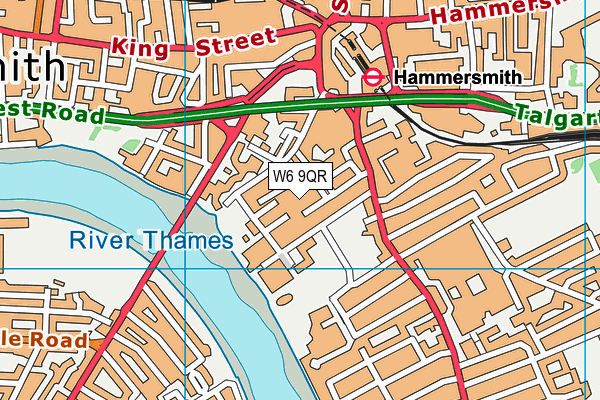 W6 9QR map - OS VectorMap District (Ordnance Survey)