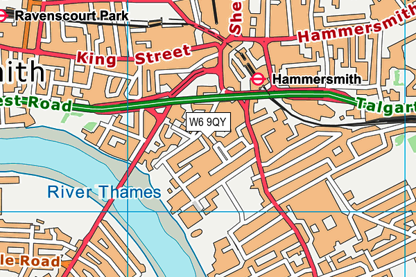 W6 9QY map - OS VectorMap District (Ordnance Survey)