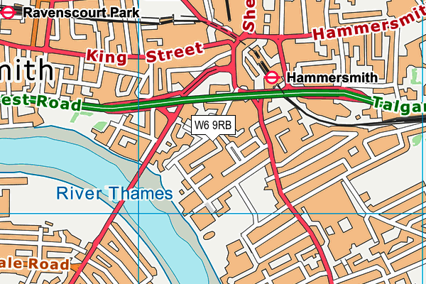 W6 9RB map - OS VectorMap District (Ordnance Survey)