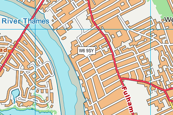 W6 9SY map - OS VectorMap District (Ordnance Survey)