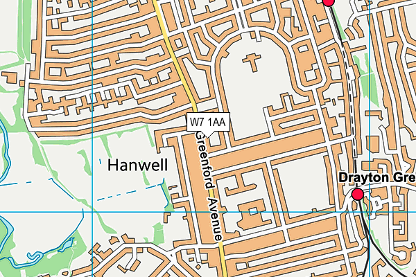 W7 1AA map - OS VectorMap District (Ordnance Survey)