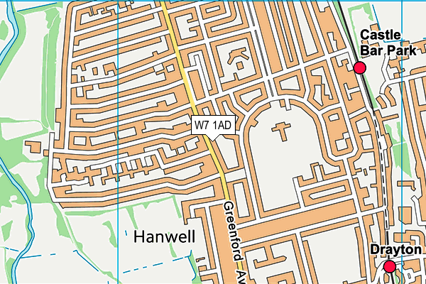 W7 1AD map - OS VectorMap District (Ordnance Survey)