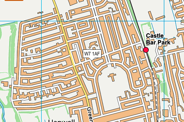 W7 1AF map - OS VectorMap District (Ordnance Survey)