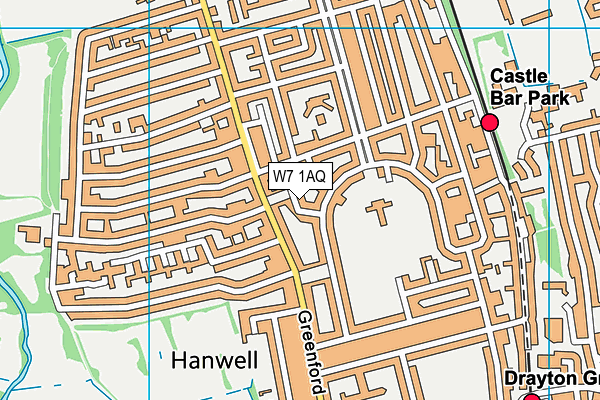 W7 1AQ map - OS VectorMap District (Ordnance Survey)