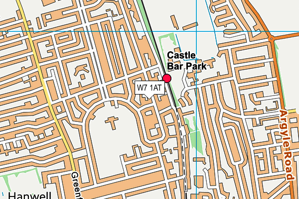 W7 1AT map - OS VectorMap District (Ordnance Survey)