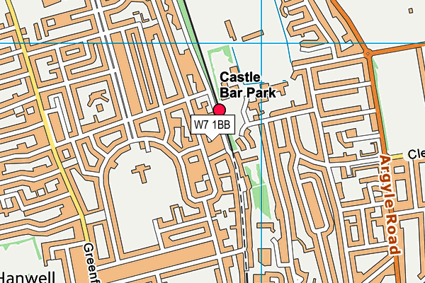 W7 1BB map - OS VectorMap District (Ordnance Survey)