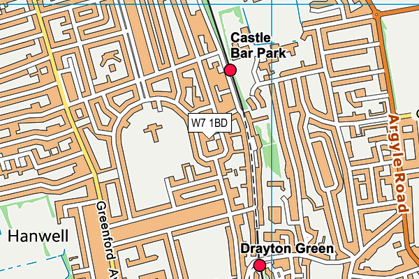 W7 1BD map - OS VectorMap District (Ordnance Survey)
