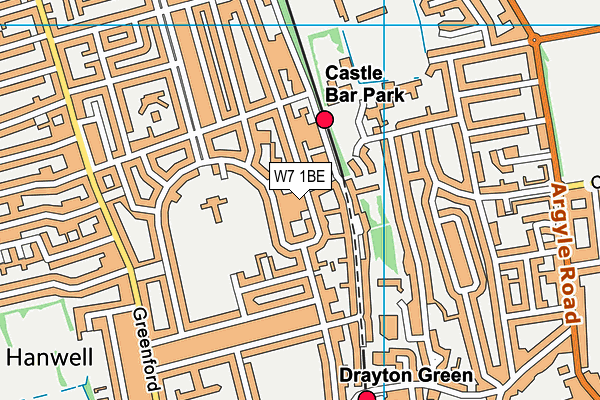 W7 1BE map - OS VectorMap District (Ordnance Survey)