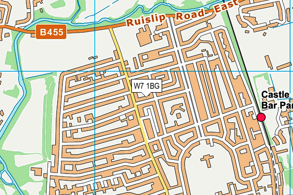 W7 1BG map - OS VectorMap District (Ordnance Survey)