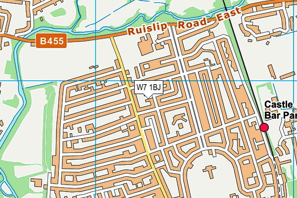 W7 1BJ map - OS VectorMap District (Ordnance Survey)