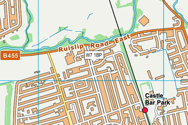 W7 1BP map - OS VectorMap District (Ordnance Survey)