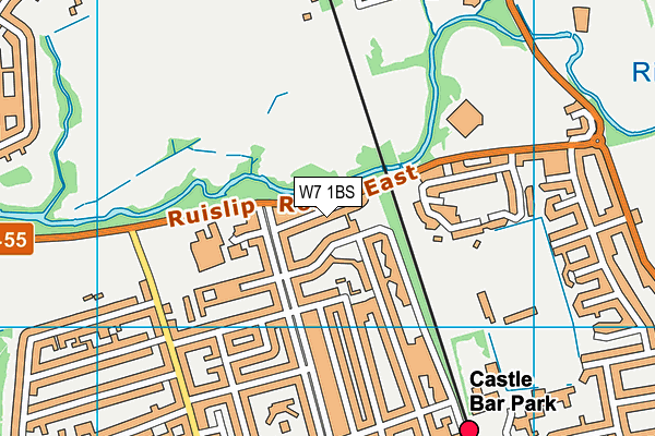 W7 1BS map - OS VectorMap District (Ordnance Survey)