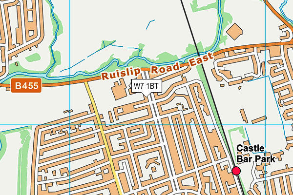 W7 1BT map - OS VectorMap District (Ordnance Survey)