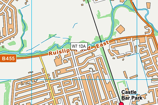 W7 1DA map - OS VectorMap District (Ordnance Survey)