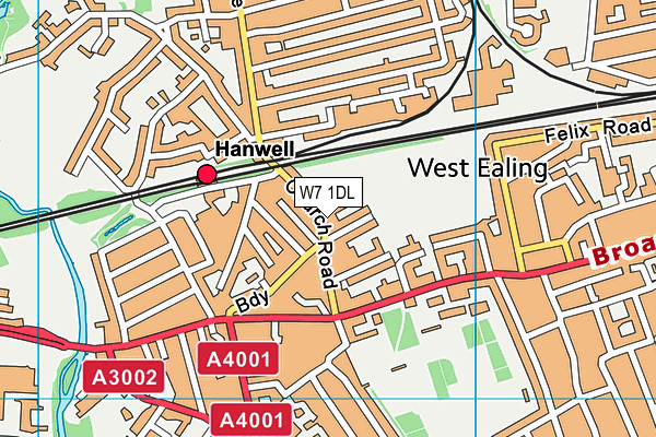 W7 1DL map - OS VectorMap District (Ordnance Survey)