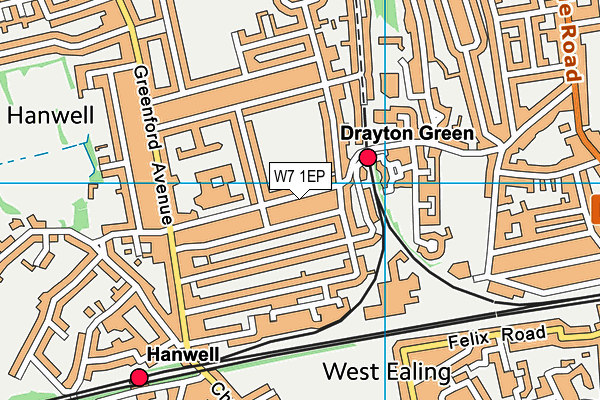 W7 1EP map - OS VectorMap District (Ordnance Survey)