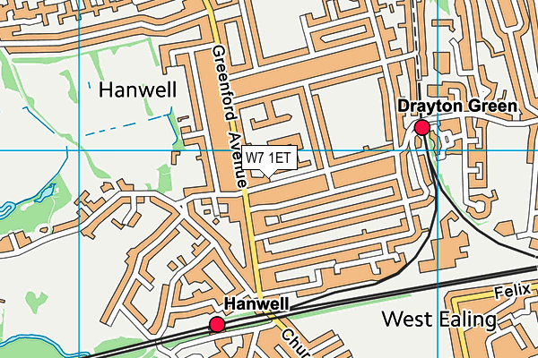 W7 1ET map - OS VectorMap District (Ordnance Survey)